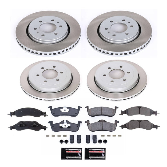PowerStop Semi-Coated Rotor and Low-Dust Ceramic Brake Pad Kit