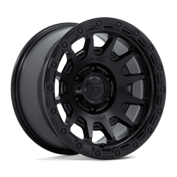 17x9 Fuel Off-Road FC884 Fortress Matte Black Gloss Black Lip 5x127 ET-12 Wheel