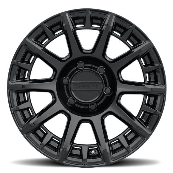 17x8.5 Raceline 964GB Vector Gloss Black 5x150 ET25 CB110.5 Wheel