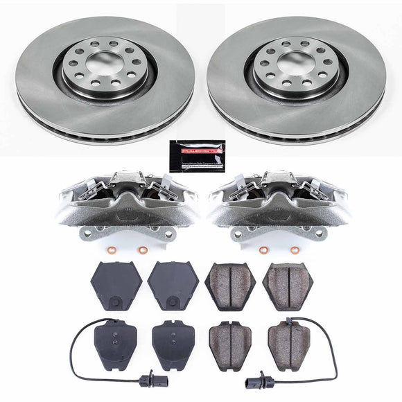 PowerStop OE Stock Replacement Low-Dust Ceramic Brake Pad, Rotor and Caliper Kit