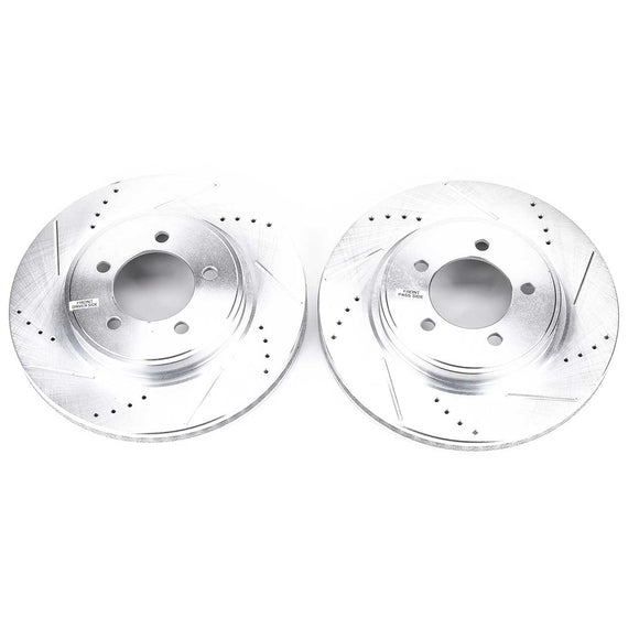 PowerStop Evolution Drilled Slotted Rotors Pair Front For Ford Explorer