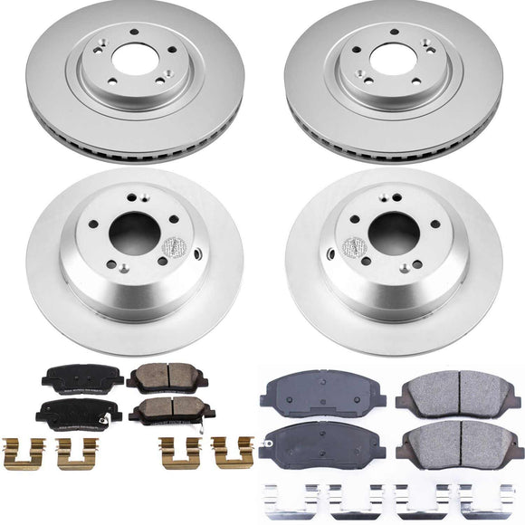 PowerStop Genuine Geomet Coated Rotor and Low-Dust Ceramic Brake Pad Kit