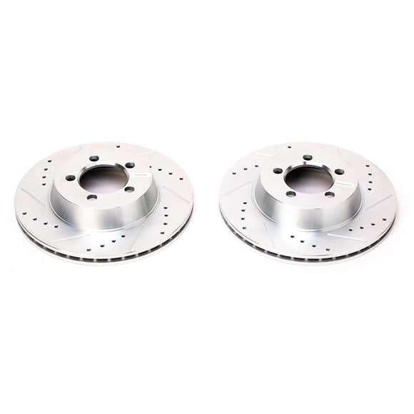 PowerStop Evolution Drilled Slotted Rotors Pair Front For Plymouth Valiant