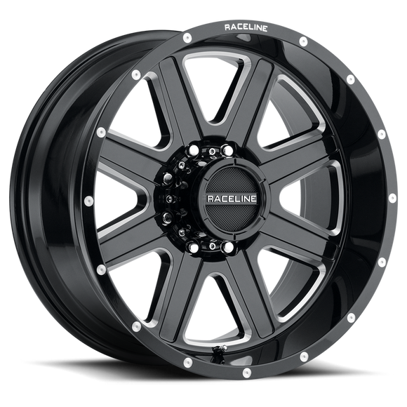 17x9 Raceline 940M Black and Milled 8x165.1 8x6.5 ET12 Wheel Rim