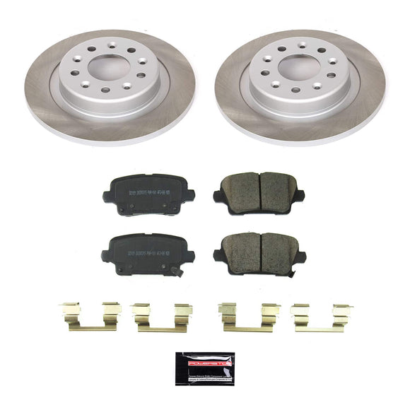 PowerStop Semi-Coated Rotor and Low-Dust Ceramic Brake Pad Kit