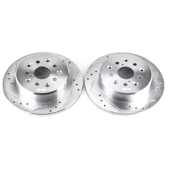PowerStop Evolution Drilled Slotted Rotors Pair Rear For Lexus GS400