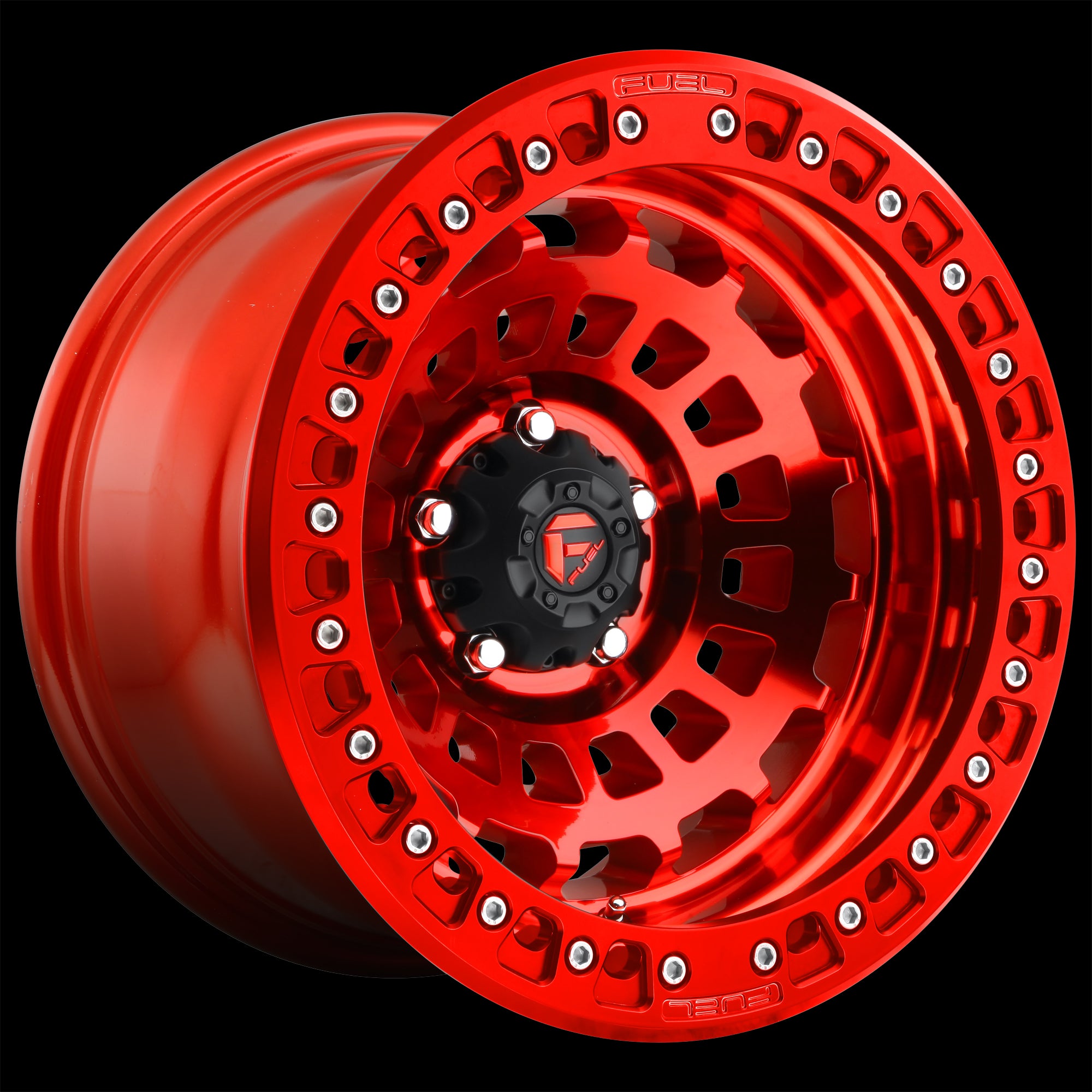 17X9 Fuel D100 Zephyr Beadlock Candy Red 5X127 ET-15 wheel/rim