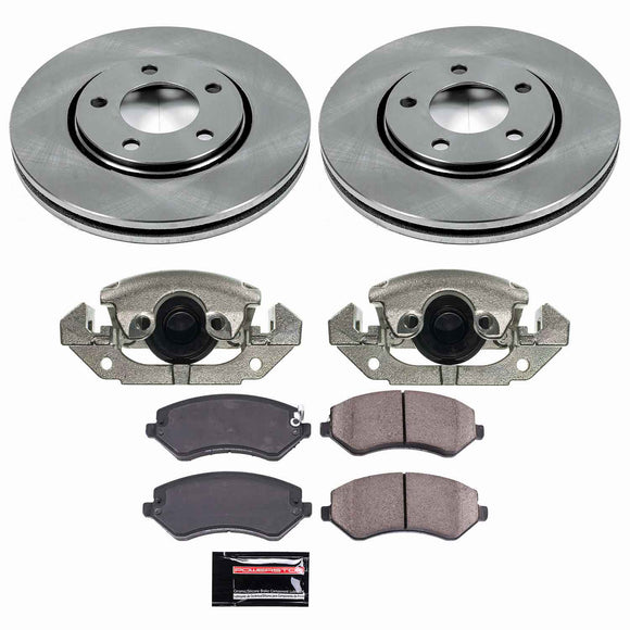PowerStop OE Stock Replacement Low-Dust Ceramic Brake Pad, Rotor and Caliper Kit