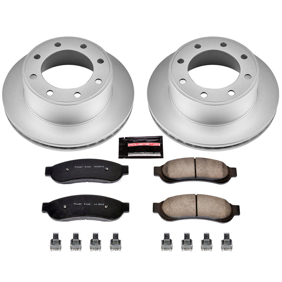 PowerStop Genuine Geomet Coated Rotor and Low-Dust Ceramic Brake Pad Kit