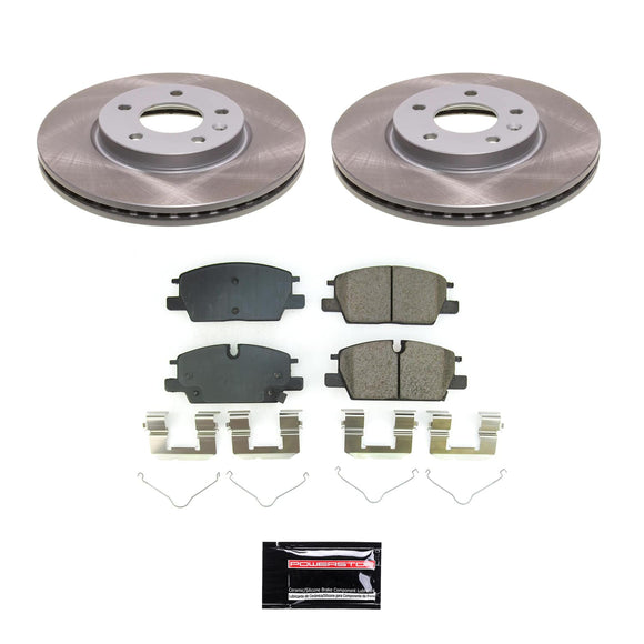 PowerStop Semi-Coated Rotor and Low-Dust Ceramic Brake Pad Kit