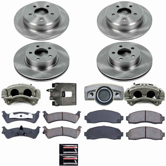 PowerStop OE Stock Replacement Low-Dust Ceramic Brake Pad, Rotor and Caliper Kit