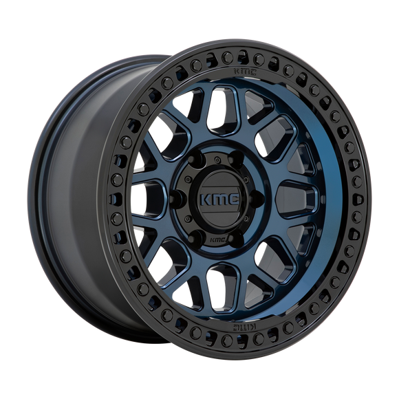 18X9 KMC KM549 GRS Midnight Blue With Gloss Black Lip 5X127 ET-12 wheel/rim