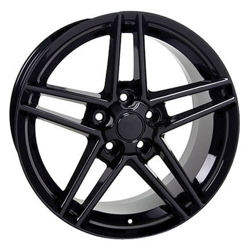 19" Replica Wheel CV07B Fits Chevrolet Corvette - C6 Z06 Rim 19x10 Black Wheel