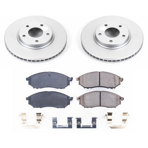 PowerStop Genuine Geomet Coated Rotor and Low-Dust Ceramic Brake Pad Kit