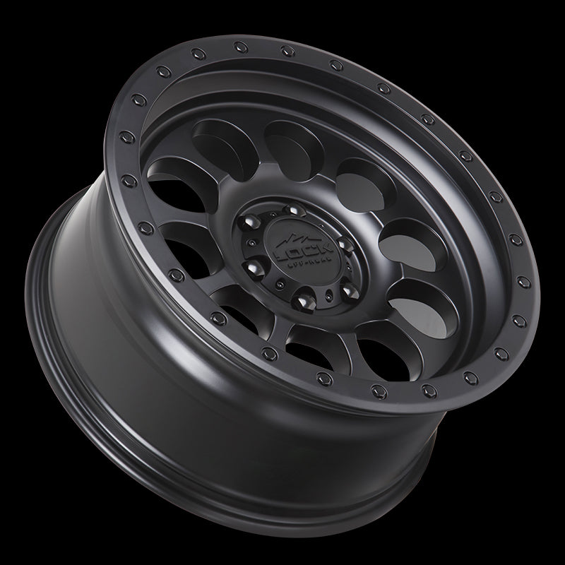 17x9 Lock Off-Road .50 CAL Matte Black Ring 6x139.7 6x5.5 ET0 Wheel Rim