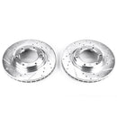 PowerStop Evolution Drilled Slotted Rotors Pair Front For Toyota LCruiser