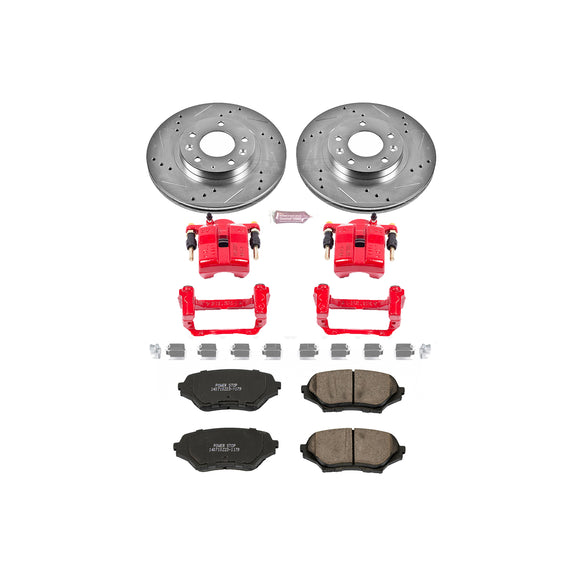 PowerStop Z23 Daily Driver Carbon-Fiber Ceramic Pads Drilled & Slotted Rotor & C