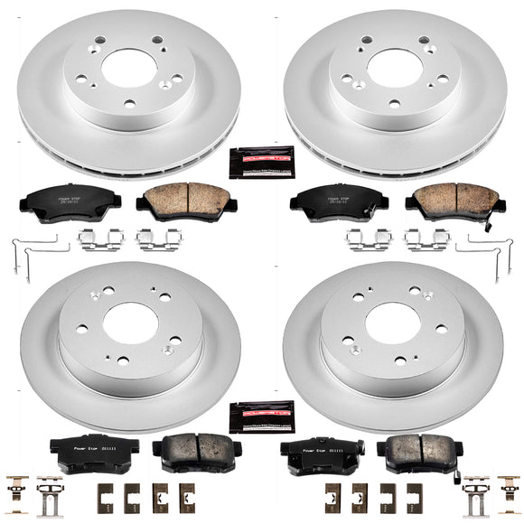 PowerStop Genuine Geomet Coated Rotor and Low-Dust Ceramic Brake Pad Kit