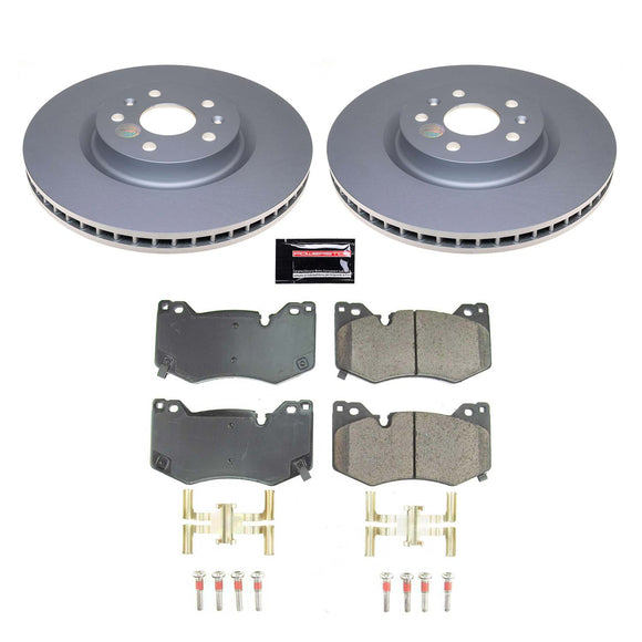 PowerStop Genuine Geomet Coated Rotor and Low-Dust Ceramic Brake Pad Kit