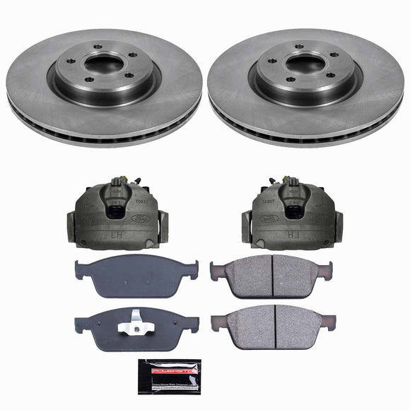 PowerStop OE Stock Replacement Low-Dust Ceramic Brake Pad, Rotor and Caliper Kit