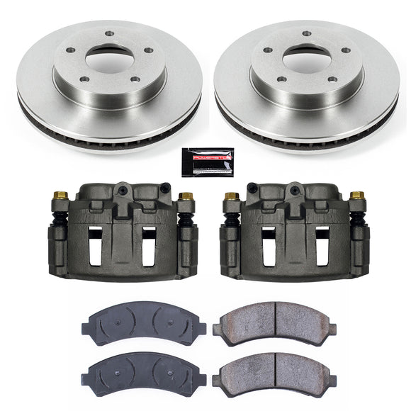 PowerStop OE Stock Replacement Low-Dust Ceramic Brake Pad, Rotor and Caliper Kit