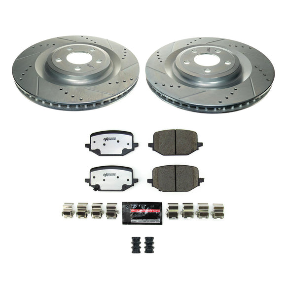 PowerStop Z36 Carbon-Fiber Ceramic Brake Pad with Drilled and Slotted Rotor Kit