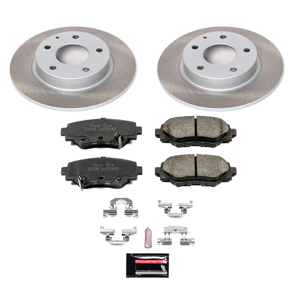 PowerStop Semi-Coated Rotor and Low-Dust Ceramic Brake Pad Kit