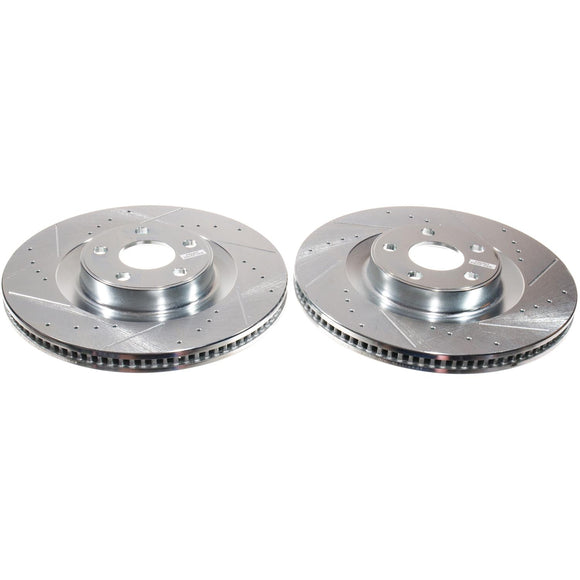 PowerStop Evolution Drilled Slotted Rotors Pair Front For Ford Maverick