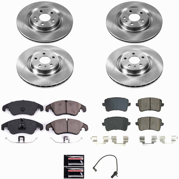 PowerStop OE Stock Replacement Low-Dust Ceramic Brake Pad and Rotor Kit