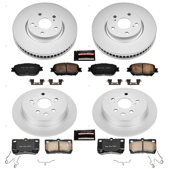 PowerStop Genuine Geomet Coated Rotor and Low-Dust Ceramic Brake Pad Kit