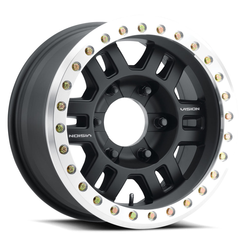 17x8.5 Vision 398 Manx Beadlock Black Machined 5x139.7 5x5.5 ET-15 Wheel