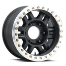 17x8.5 Vision 398 Manx Beadlock Gloss Black Wheel 5x139.7 ET-15 CB110-1