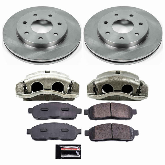PowerStop OE Stock Replacement Low-Dust Ceramic Brake Pad, Rotor and Caliper Kit
