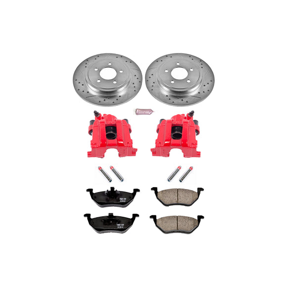 PowerStop Z23 Daily Driver Carbon-Fiber Ceramic Pads Drilled & Slotted Rotor & C