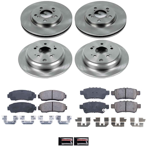 PowerStop OE Stock Replacement Low-Dust Ceramic Brake Pad and Rotor Kit