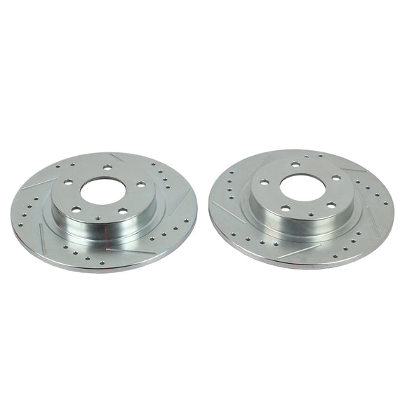 PowerStop Evolution Drilled Slotted Rotors Pair Rear For Mazda 6