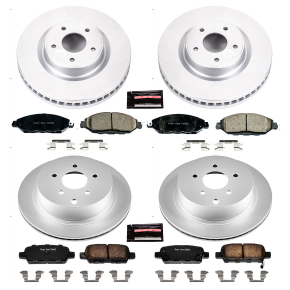 PowerStop Genuine Geomet Coated Rotor and Low-Dust Ceramic Brake Pad Kit