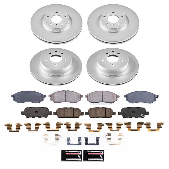 PowerStop Genuine Geomet Coated Rotor and Low-Dust Ceramic Brake Pad Kit