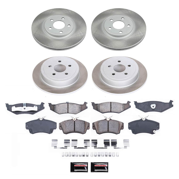 PowerStop Semi-Coated Rotor and Low-Dust Ceramic Brake Pad Kit