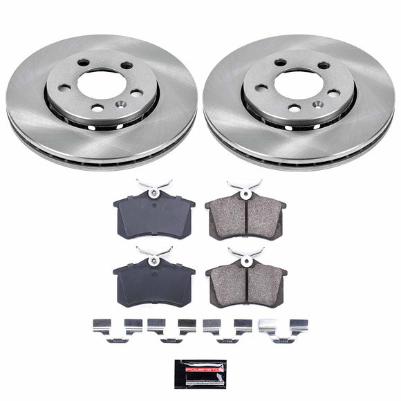 PowerStop OE Stock Replacement Low-Dust Ceramic Brake Pad and Rotor Kit