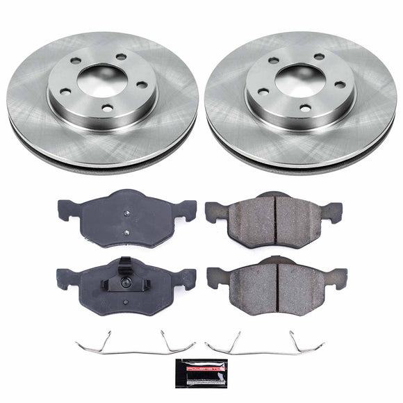 PowerStop OE Stock Replacement Low-Dust Ceramic Brake Pad and Rotor Kit
