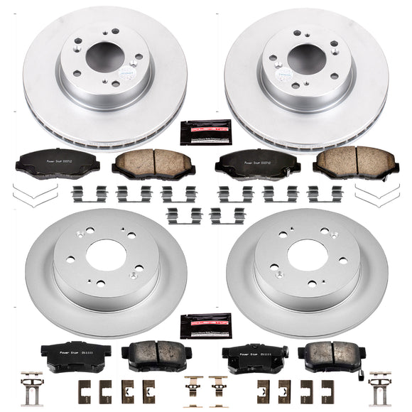 PowerStop Genuine Geomet Coated Rotor and Low-Dust Ceramic Brake Pad Kit