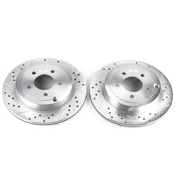 PowerStop Evolution Drilled Slotted Rotors Pair Rear For Ford Edge