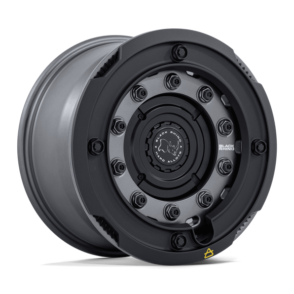 17X8.5 Black Rhino BR027 Arx Gun Black Matte Black Ring 0x0 ET0 CB0 Wheel Rim