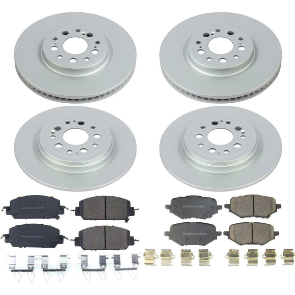 PowerStop Genuine Geomet Coated Rotor and Low-Dust Ceramic Brake Pad Kit