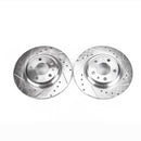 PowerStop Evolution Drilled Slotted Rotors Pair Rear For Audi A5