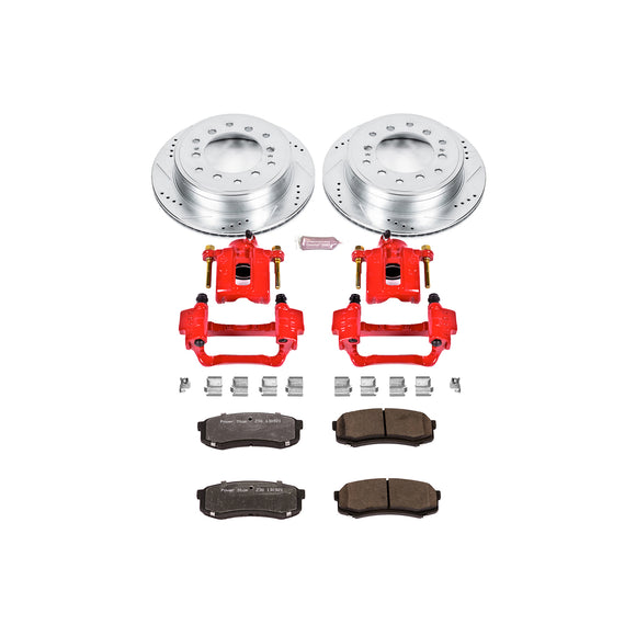 PowerStop Z36 Truck and SUV Ceramic Brake Pad, Drilled & Slotted Rotor, and Cali