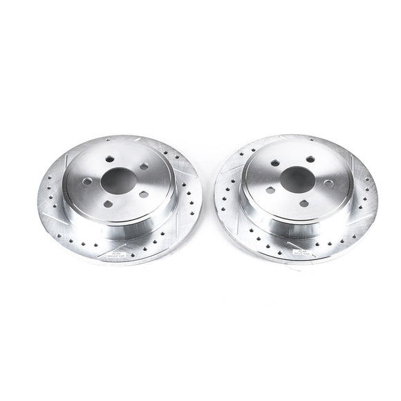 PowerStop Evolution Drilled Slotted Rotors Pair Rear For Chrysler PT Cruiser