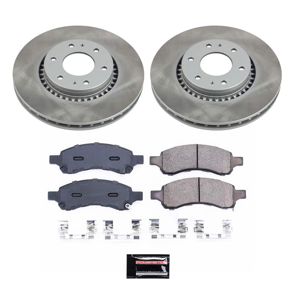 PowerStop Semi-Coated Rotor and Low-Dust Ceramic Brake Pad Kit