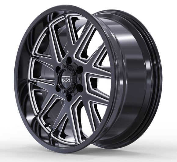 20x9 Mudder Trucker MT704 Asphalt Black Milled 6x139.7 6x5.5 ET12 Wheel